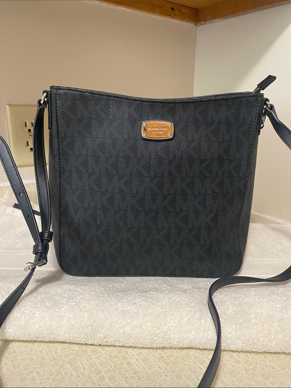 Michael Kors Black Logo-Print Crossbody
